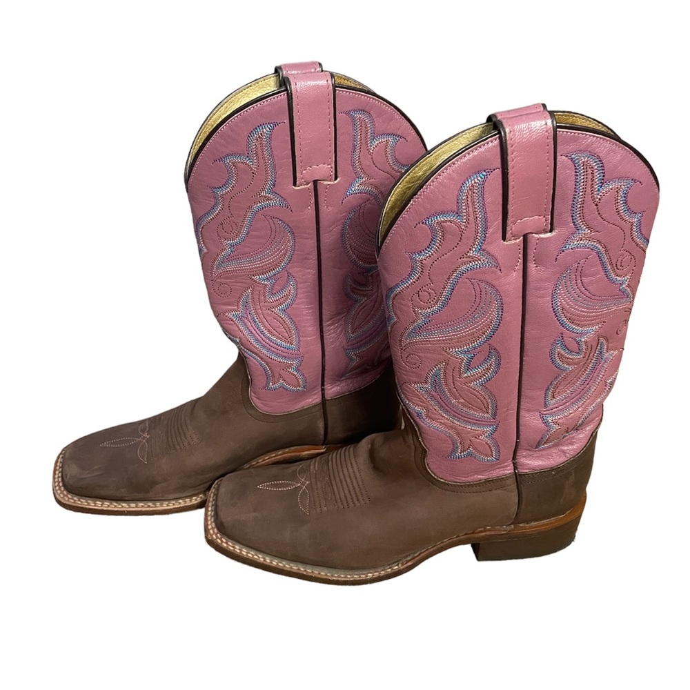 NOCONA brown and pink cowgirl boots